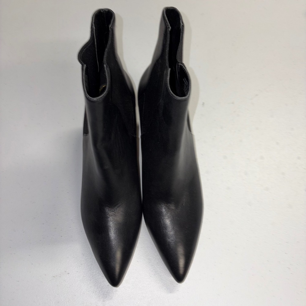Cole Haan Grand 360 Black Leather Pointed Toe Kitten Heel Booties W26639 Mens 9B
